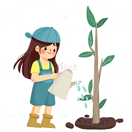 植树节浇水人物