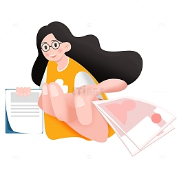 扁平风妇女节人物半身形象