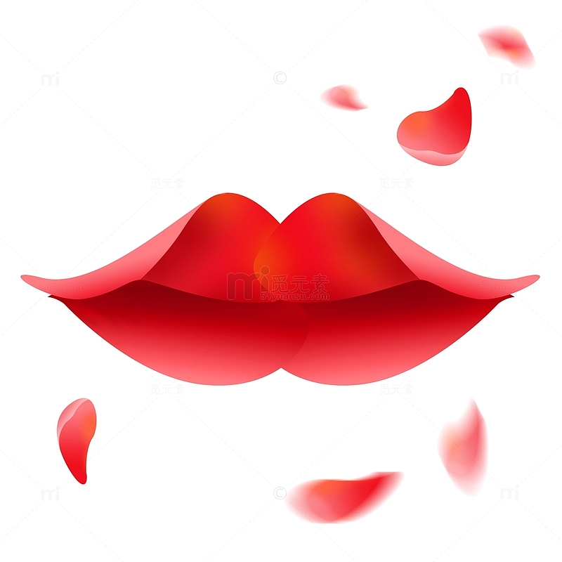 38节女性红唇鲜花元素