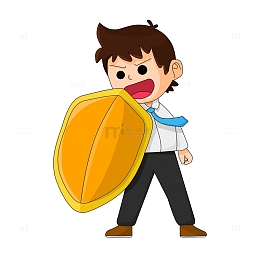 315拿盾牌诚信经营的商务人物元素