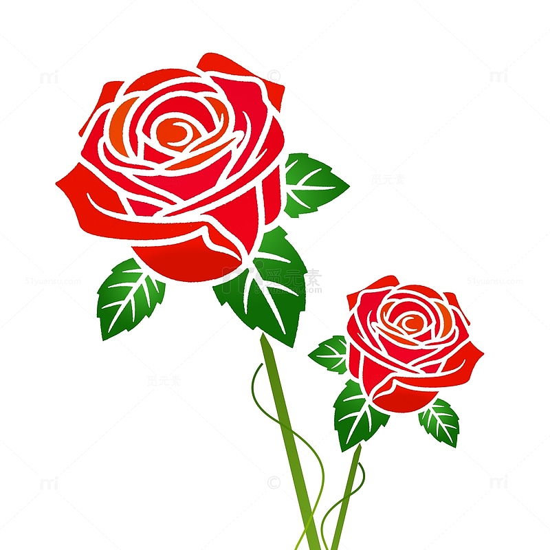 妇女节红色玫瑰元素