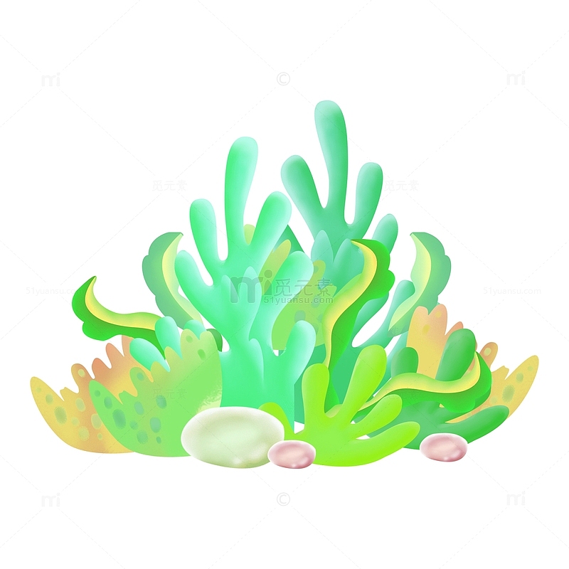 海洋珊瑚植物元素