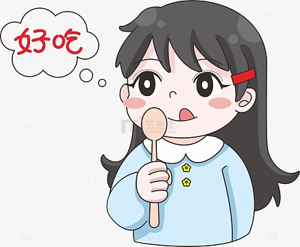 卡通好吃小女孩
