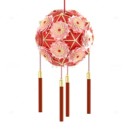 剪纸春天节日喜庆花朵母婴绣球灯笼香囊