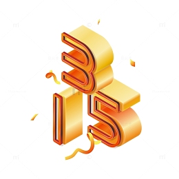 2.5d金属风315权益日艺术字素材