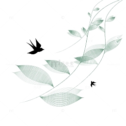 春分时节线稿树叶