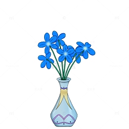 花 花瓶 蓝色花
