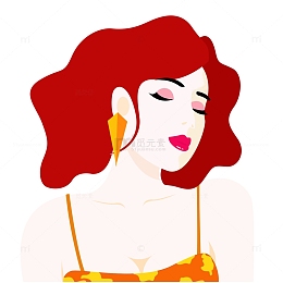 女神节人物卡通手绘插画元素