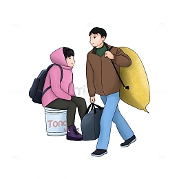 打工人 双人卡通画