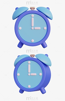 3d立体卡通闹钟时间时钟