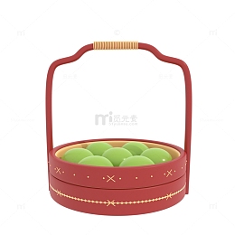 清明节青团中式点心木盒3d立体古典美食