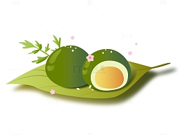 手绘卡通青团清明节传统美术