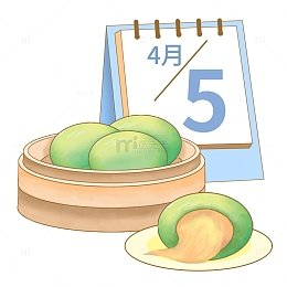 清明节青团手绘图