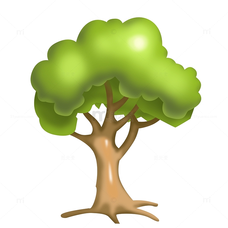 植树节免扣绿色树元素