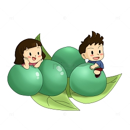 青团美食卡通儿插清明元素