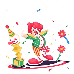 愚人节小丑花朵惊吓盒子彩带
