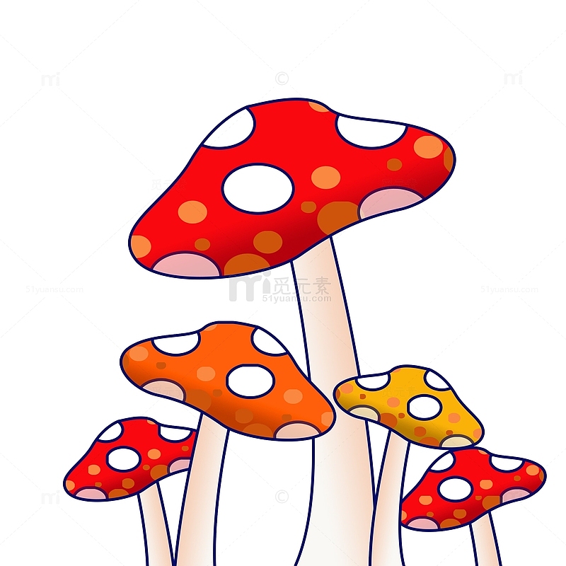 蘑菇插画元素