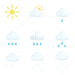 3D元素之天气预报图标小元素
