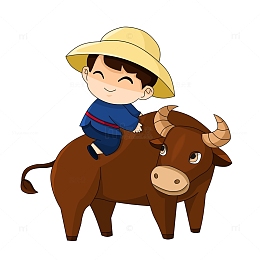 清明节牧童骑牛儿插