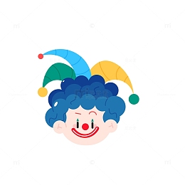 愚人节可爱淘气小丑形象