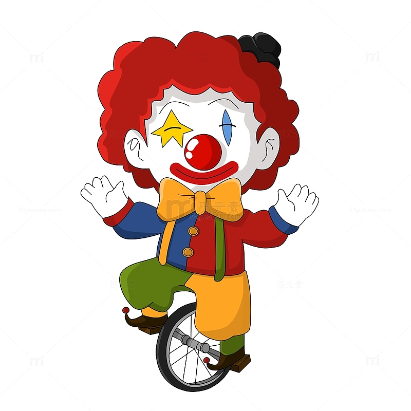 愚人节骑单轮车的表演小丑