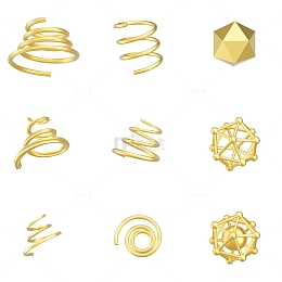 3D元素之金属几何体装饰物