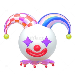 潮酷星星眼3D小丑杂耍整蛊C4D立体元素