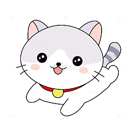 卡通奔跑小猫