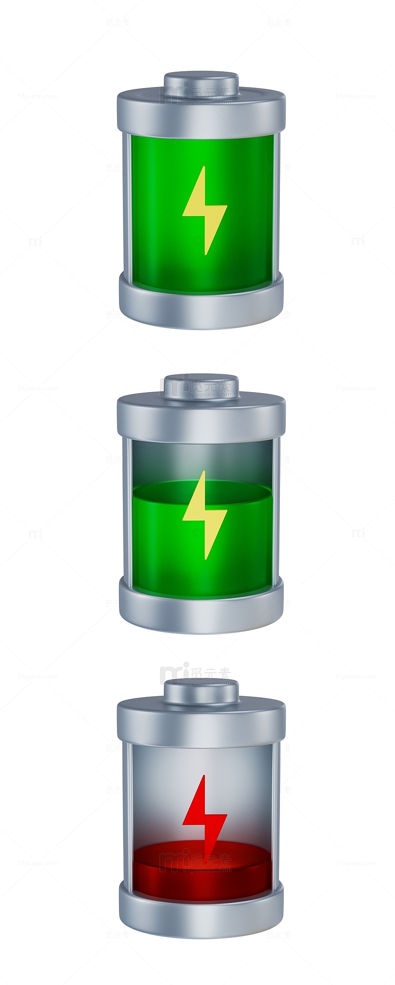 绿色环保能量锂电池图标电源电量缺电提醒