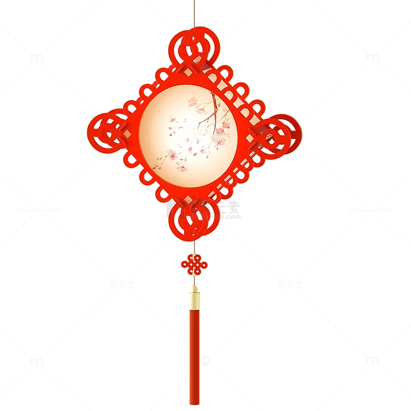 中国风传统古典中国结红色灯笼