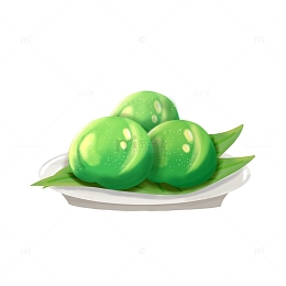 清明节绿色青团传统食物小吃糯米团子