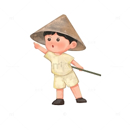 牧童手绘清明节元素