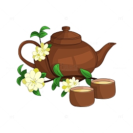 清明茶饮桂花茶茶壶茶杯