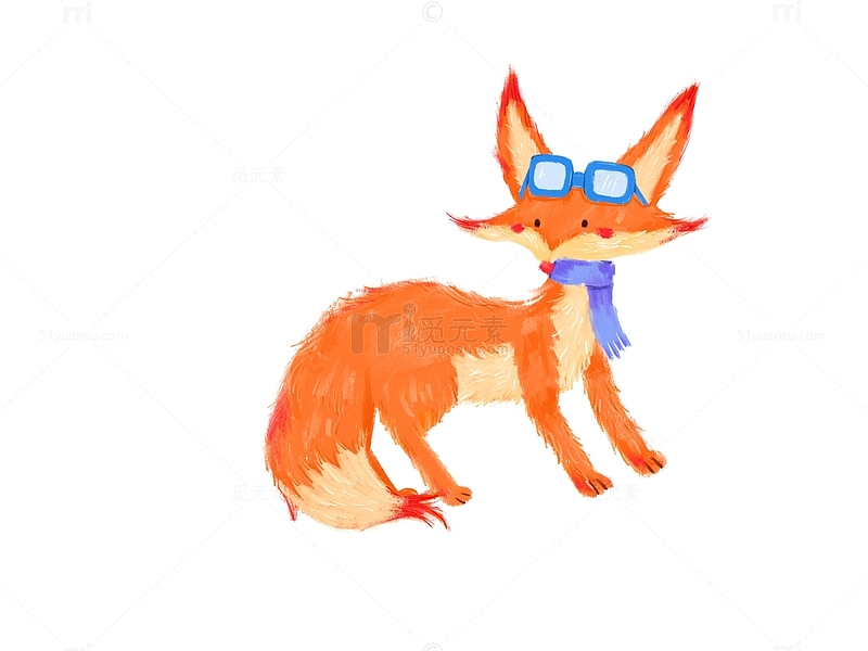 春天戴墨镜的狐狸