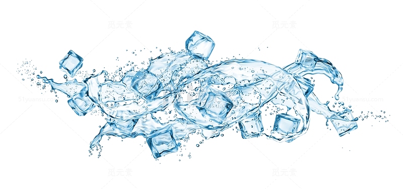 水花水滴液体流动冰块水效果特效