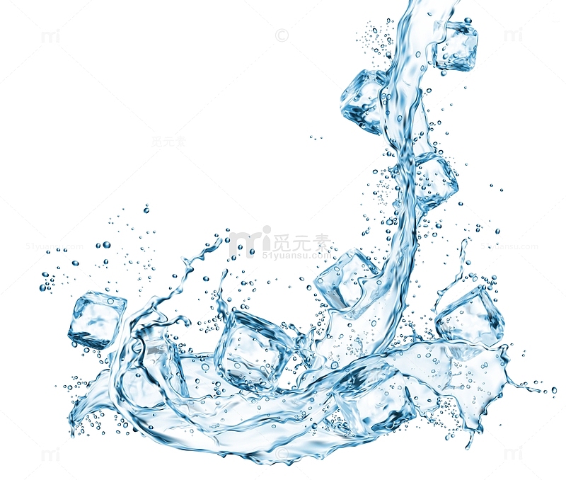 水花水滴冰块水效果特效液体流动