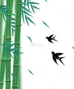 手绘竹子海报边框装饰元素