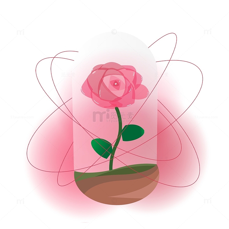矢量元素温室里独一无二的玫瑰