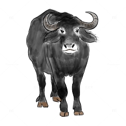水墨画水牛清明节春天春耕节气动物装饰