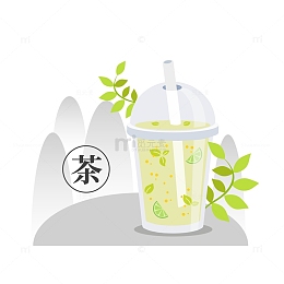 春茶节茶杯奶茶山水饮料喝茶泡茶
