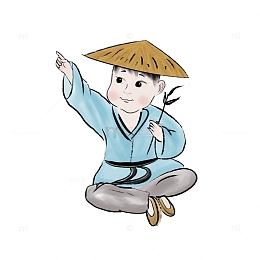 春耕春天清明节水墨画牧童水墨人物孩童