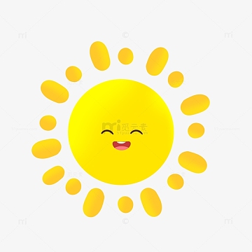 可爱拟人太阳笑脸元素
