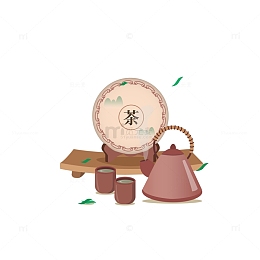 春茶节茶饼茶杯茶壶茶叶泡茶喝茶