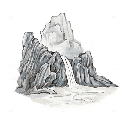 山水画水墨风国画山水