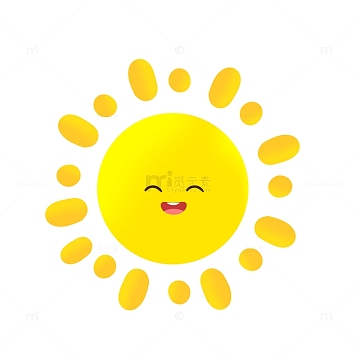 可爱拟人太阳笑脸元素