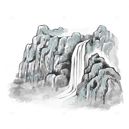 水墨画山水国画元素