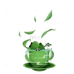 茶园茶叶杯子手绘