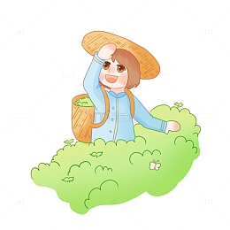 茶叶采茶春茶场景采茶场景采茶人物茶树茶园