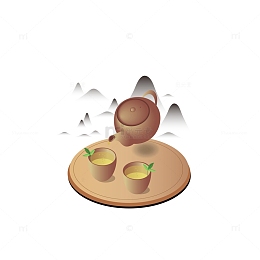 春茶节山水茶叶茶杯茶壶绿茶泡茶喝茶