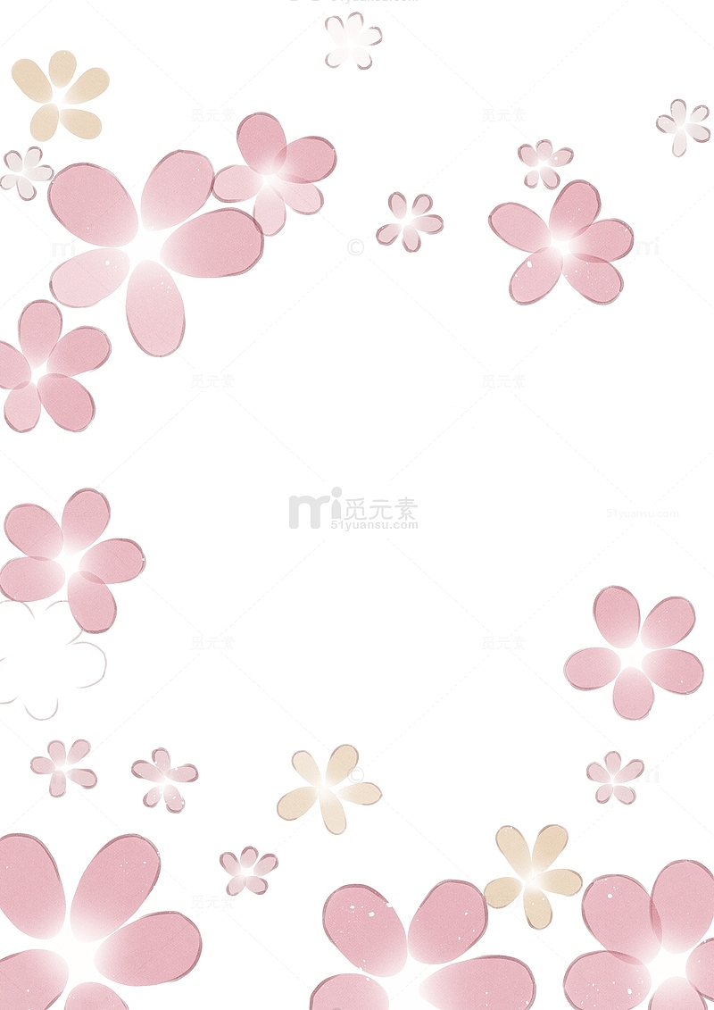 粉色半透明手绘花花